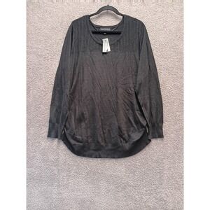 Lane Bryant Black Illusion Sweater 18/20 NWT Office Minimalist Curvy Layer